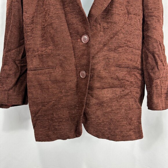 Vintage Chaus Womens Brown Textured Blazer Jacket Size 12 - Picture 3 of 6